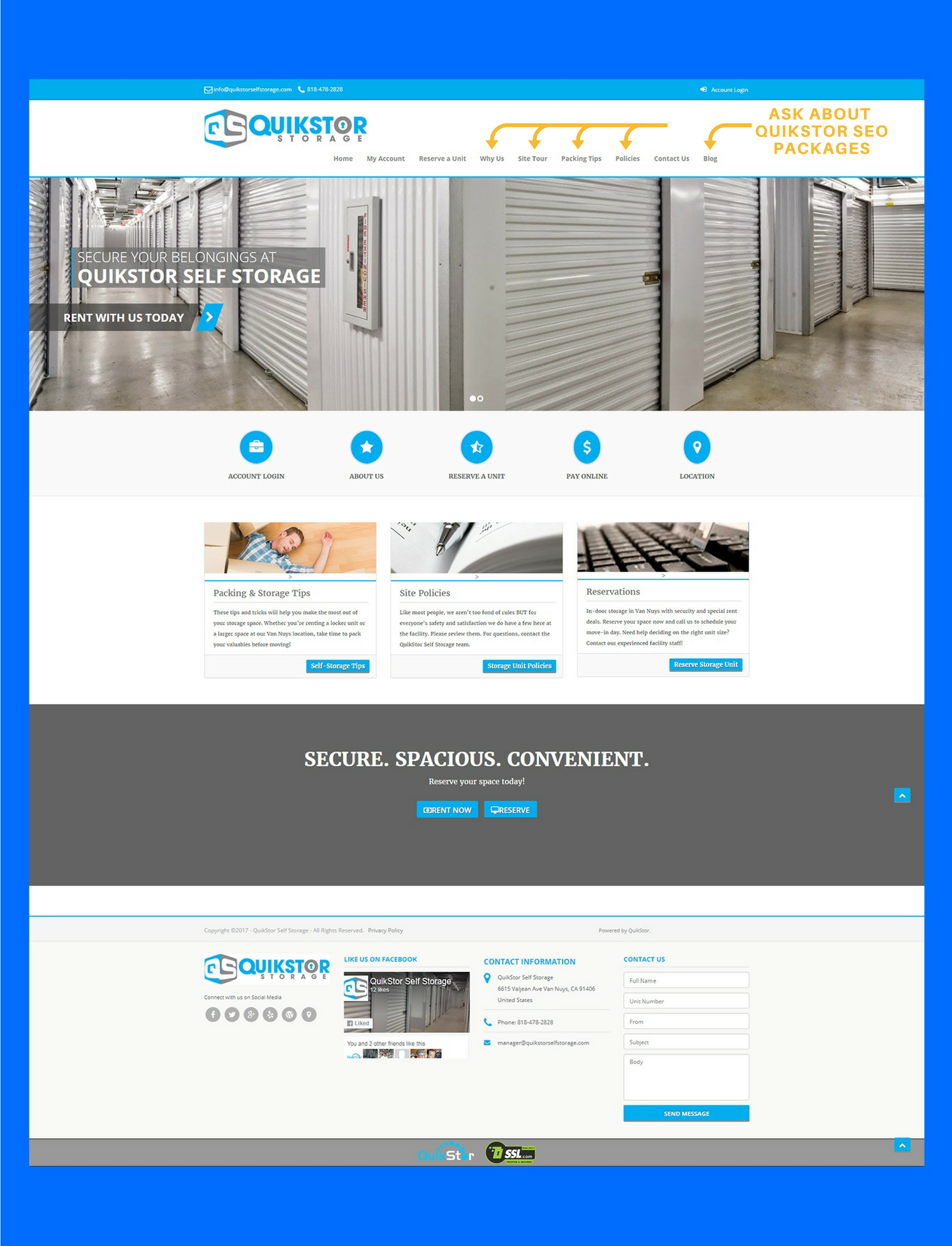 Self Storage Website Designs by QuikStor